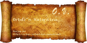 Orbán Valentina névjegykártya